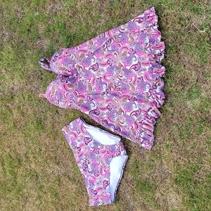 Pink Paisley 2 Piece Bathing Suit NWOT